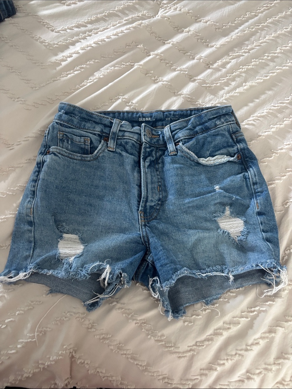 Old Navy Light Blue Distressed Jean Shorts
